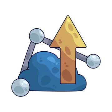 Cloud upload illustration Stock Illustration