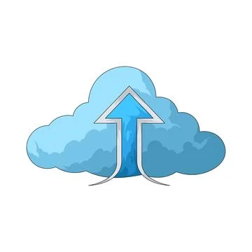 Cloud upload illustration Stock Illustration