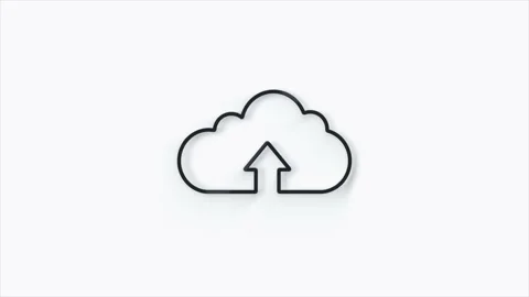 Cloud upload line 3d icon on white background. 4K Video stock 156133217
