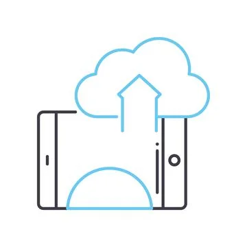 Cloud upload line icon, outline symbol, vector illustration, concept sign Stockillustratie