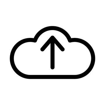 Cloud upload linear logo mark in black and white Illustrazione stock