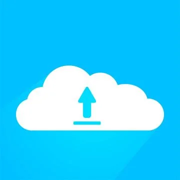 Cloud upload minimalistic illustration of a cloud with arrow, symbol for c... Stock Photos