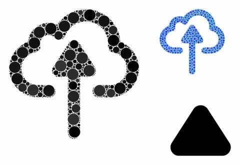 Cloud Upload Mosaic Icon of Circles Illustrazione stock