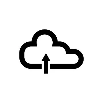 Cloud upload outline icon. Symbol, logo illustration for mobile concept and web Illustrazione stock