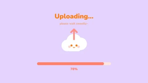 Cloud Upload Progress Animation. Vídeo Stock 336182889