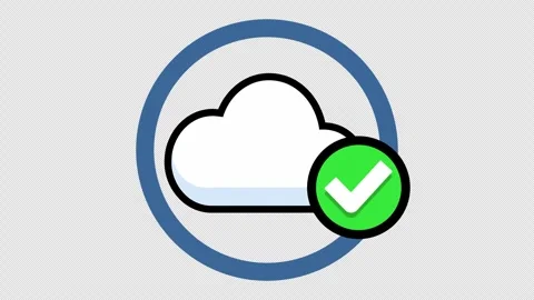 Cloud Upload Progress Ring to Success Checkmark - 4K Alpha Loop Vídeos de archivo 329826372