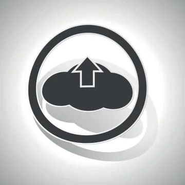 Cloud upload sign sticker, curved Stock Illustration