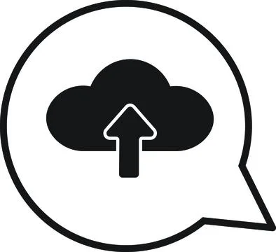 Cloud Upload Speech Bubble Stock Illustration
