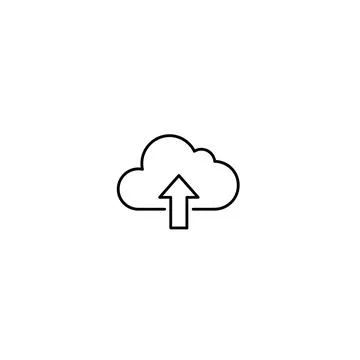 Cloud upload symbol line icon Stock Illustration