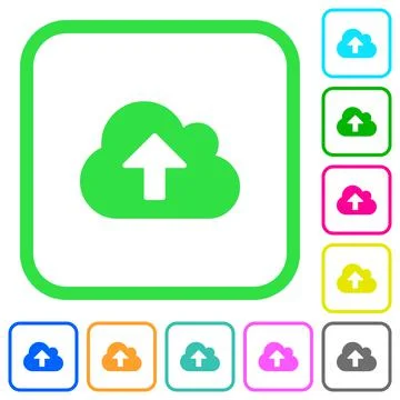 Cloud upload vivid colored flat icons icons 库存插图