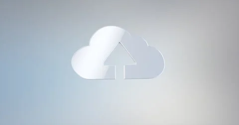 Cloud Upload White 3d Icon Stock Footage 67419519