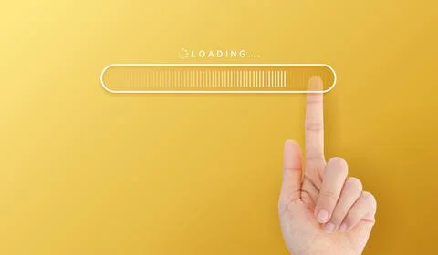 Cloud uploading concept on phone screen. woman or man hand upload from mobile Foto stock