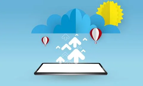 Cloud uploading concept, vector 3d illustration イラスト素材