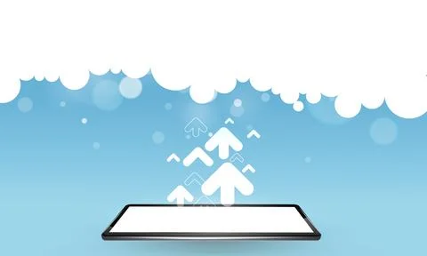 Cloud uploading concept, vector 3d illustration Stockillustratie