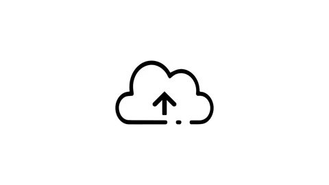 Cloud uploading icon. Cloud Data Transfer Icon. 4k animated on white backgrou Stock-Footage 307419399