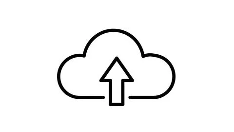 Cloud with upward arrow Stock Illustration