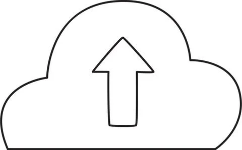 Cloud with Upward Arrow Upload Icon Illustration Stock Illustration