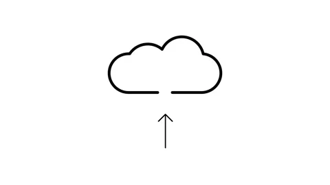 A cloud with an upward-pointing arrow, symbolizing growth or improvement. Stock Footage 334037456