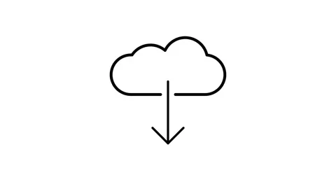 A cloud with an upward-pointing arrow, symbolizing growth or increase. Stock Footage 334037460