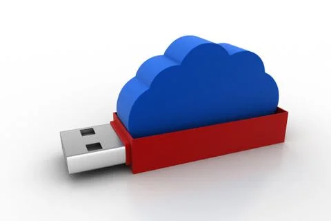 Cloud in usb Free Stock Illustration