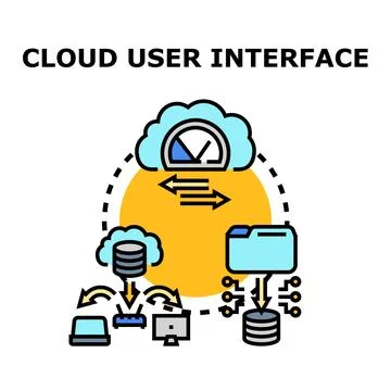 Cloud user interface system for data storage transferring イラスト素材