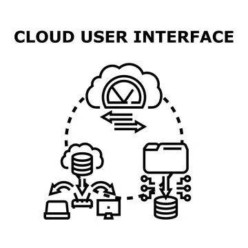 Cloud user interface system for data storage transferring Illustrazione stock