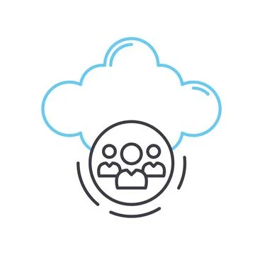 Cloud user line icon, outline symbol, vector illustration, concept sign イラスト素材