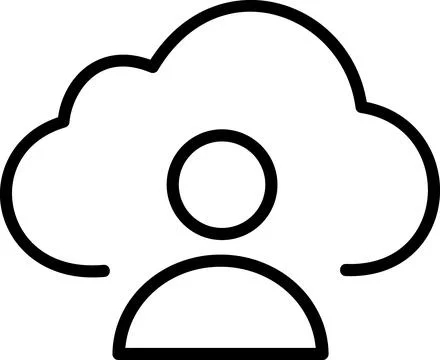 Cloud user profile account linear icon イラスト素材