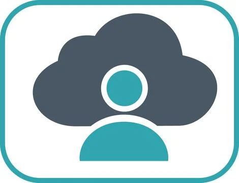 Cloud user profile avatar flat icon Stock Illustration