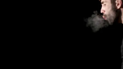 A cloud of vapor. Black background Black and white Stock Footage 76572712