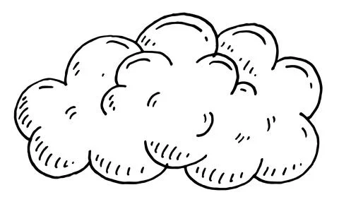 Cloud. Vector black hand drawn vintage engraving illustration Stockillustratie