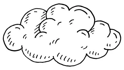 Cloud. Vector black hand drawn vintage engraving illustration Stock Illustration