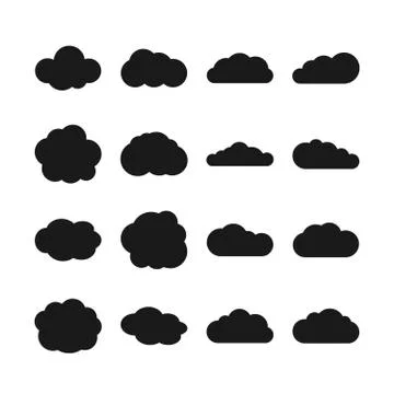 Cloud vector black icons Illustrazione stock