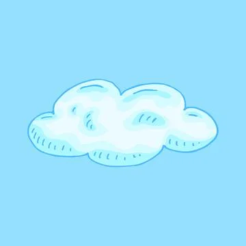 Cloud. Vector color hand drawn vintage engraving illustration Stock Illustration