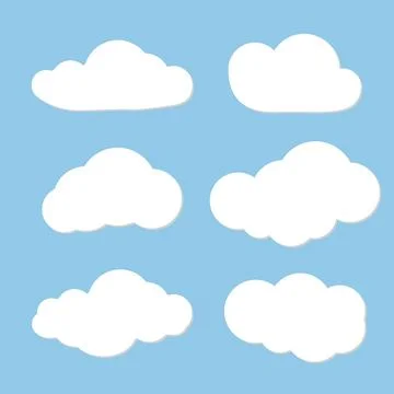 Cloud vector design. Can use as speech clouds for network. Cloud on blue sky  Stock Illustration