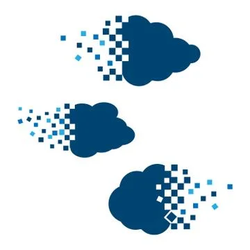 Cloud vector icon set blue color Stock Illustration