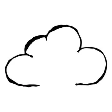 Cloud. Vector illustration. Simple hand drawing icon. Stock Illustration