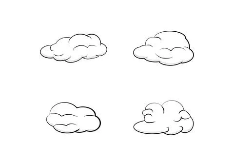 Cloud vector isolated on white background ep153 Stock Illustration