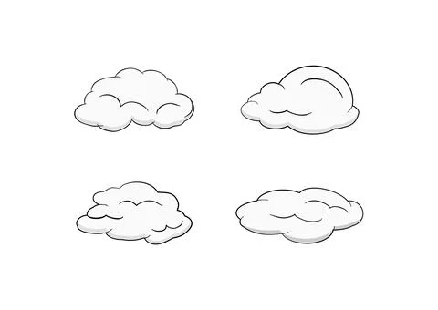Cloud vector isolated on white background ep152 Stock Illustration