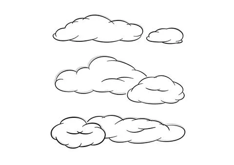 Cloud vector isolated on white background ep154 Stock Illustration