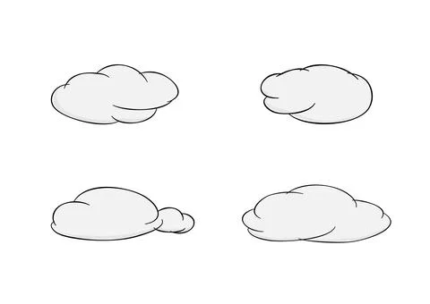 Cloud vector isolated on white background ep156 Stock Illustration