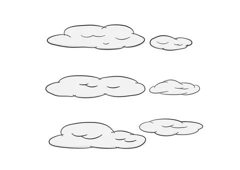 Cloud vector isolated on white background ep157 Stock Illustration