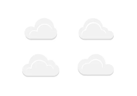 Cloud vector isolated on white background ep163 Stock Illustration