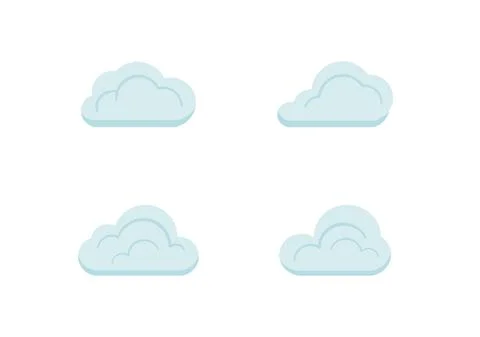 Cloud vector isolated on white background ep165 Stock Illustration