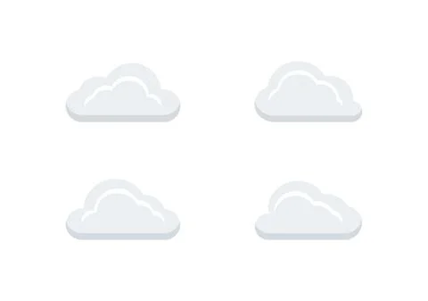 Cloud vector isolated on white background ep166 Stock Illustration