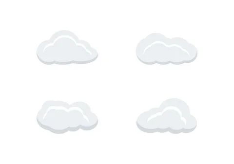 Cloud vector isolated on white background ep169 Stock Illustration