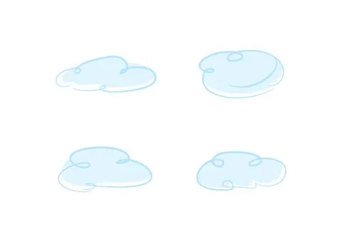 Cloud vector isolated on white background ep183 Stock Illustration