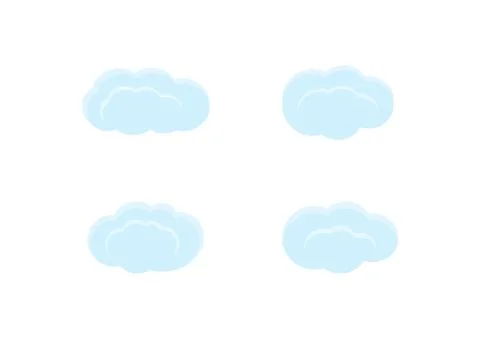 Cloud vector isolated on white background ep182 Stock Illustration