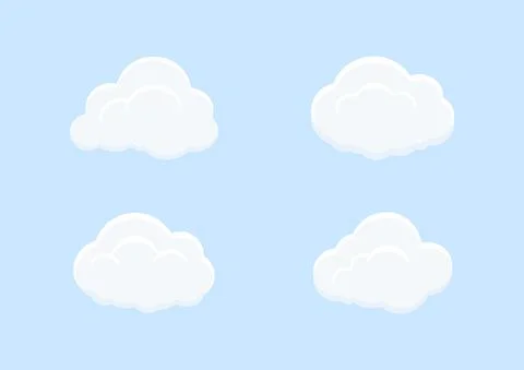 Cloud vector isolated on white background ep207 Stock Illustration
