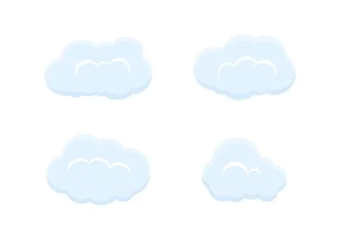 Cloud vector isolated on white background ep209 Stock Illustration